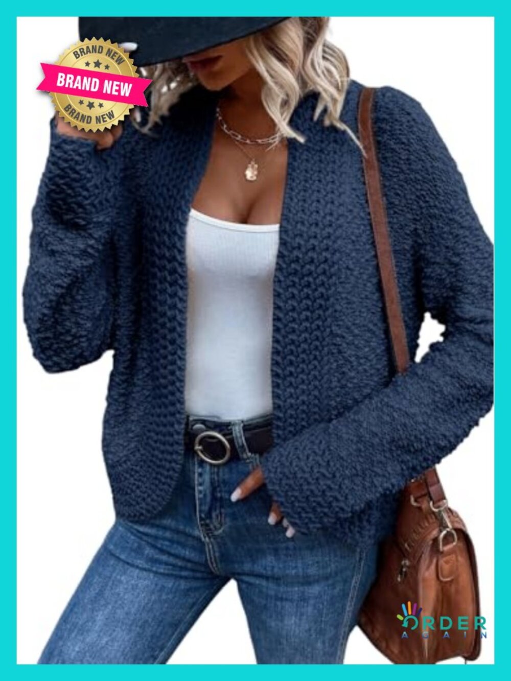 Chunky Knit Open Front Long Sleeve Cardigan Sweater Coat
